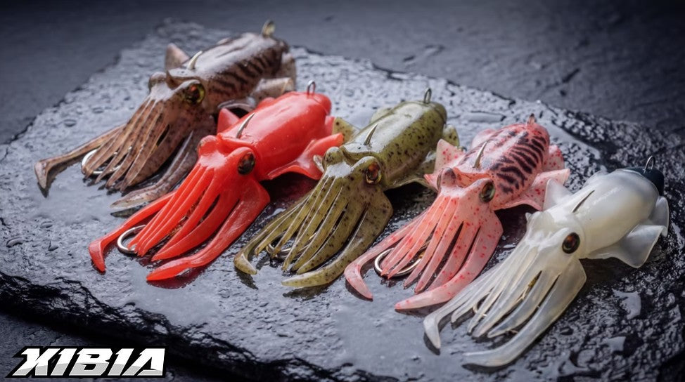 XIBIA MonsterFishing Handmade Cuttlefish Imitation Silicone Lure For Boat deep Fishing GOSH CAMO Color