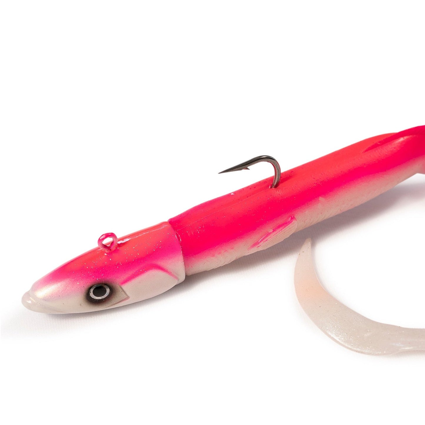 UV Pink Devilman Handmade Eel Silicone Lures Jig head fishing 130gr - 90gr
