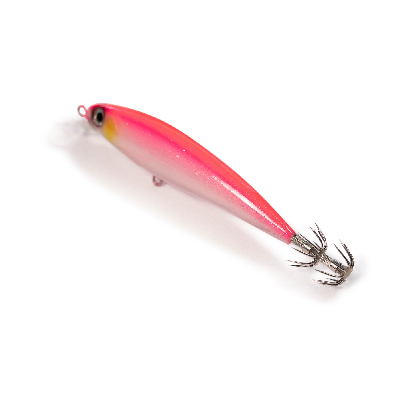 DevilMan Trolling Squid Jig Lure 14gr 130mm slow sinking Pink UV Fluo