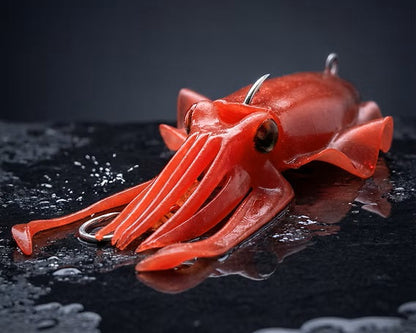 XIBIA MonsterFishing Handgemachte Sepia-Imitation aus Silikon für das Hochseeangeln – Farbe RED FURY