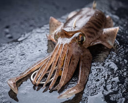 GLOW XIBIA MonsterFishing Handgemachter Tintenfisch-Imitations-Silikonköder zum Tiefseefischen mit dem Boot ECHTE KÖNIGSFARBE GLOW