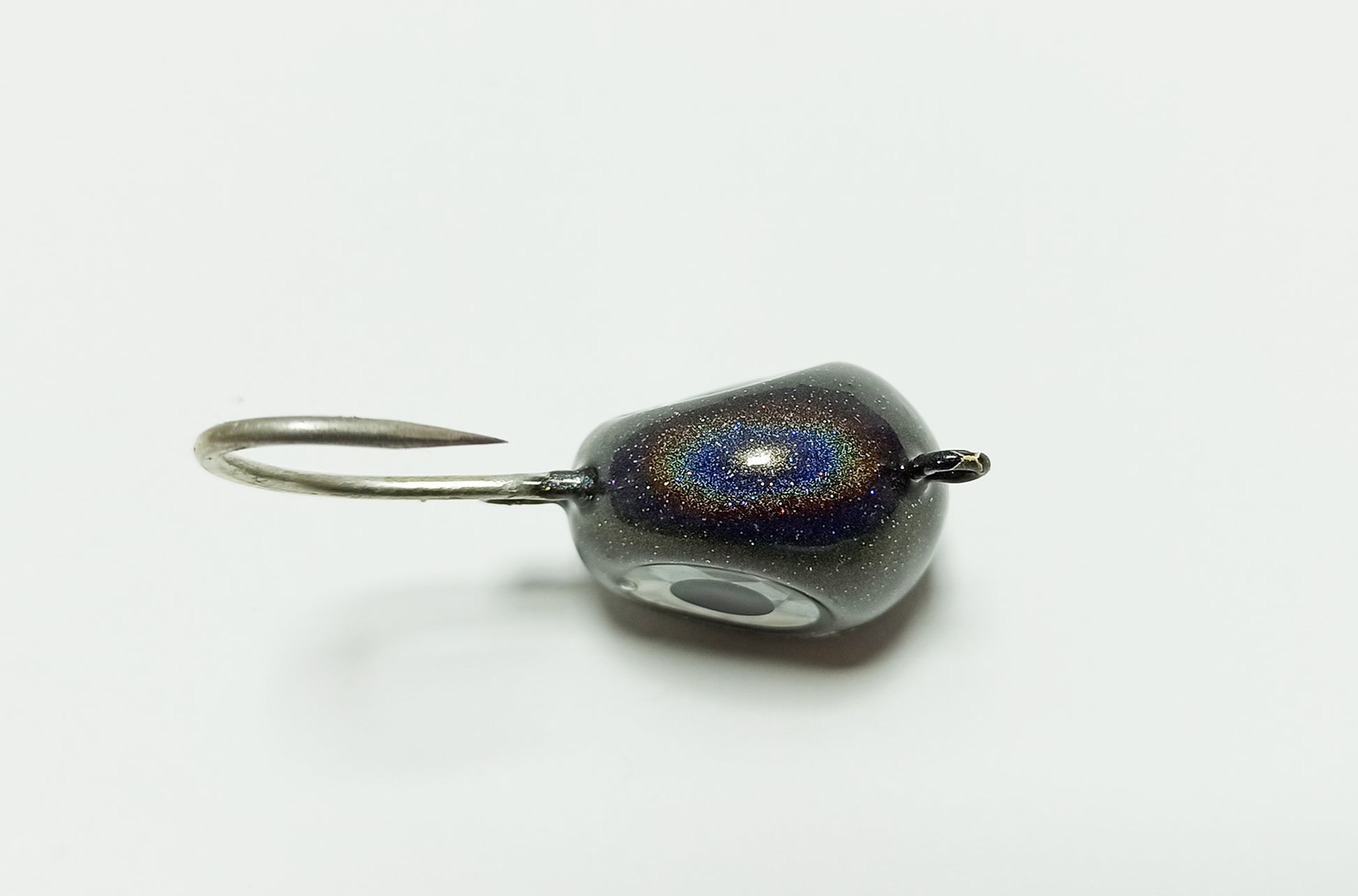 KZ Lures black Zoka ball jig head with 3D holographic eyes