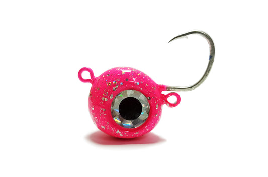 Pink UV Handmade Zoka Ball Jig Head by KZ Lures