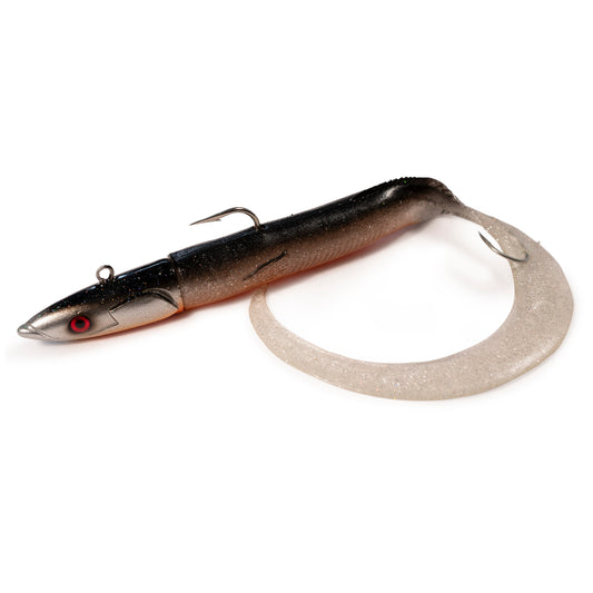 Devilman Handmade Eel Silicone Lures Jig head fishing 90gr 130gr Black Back