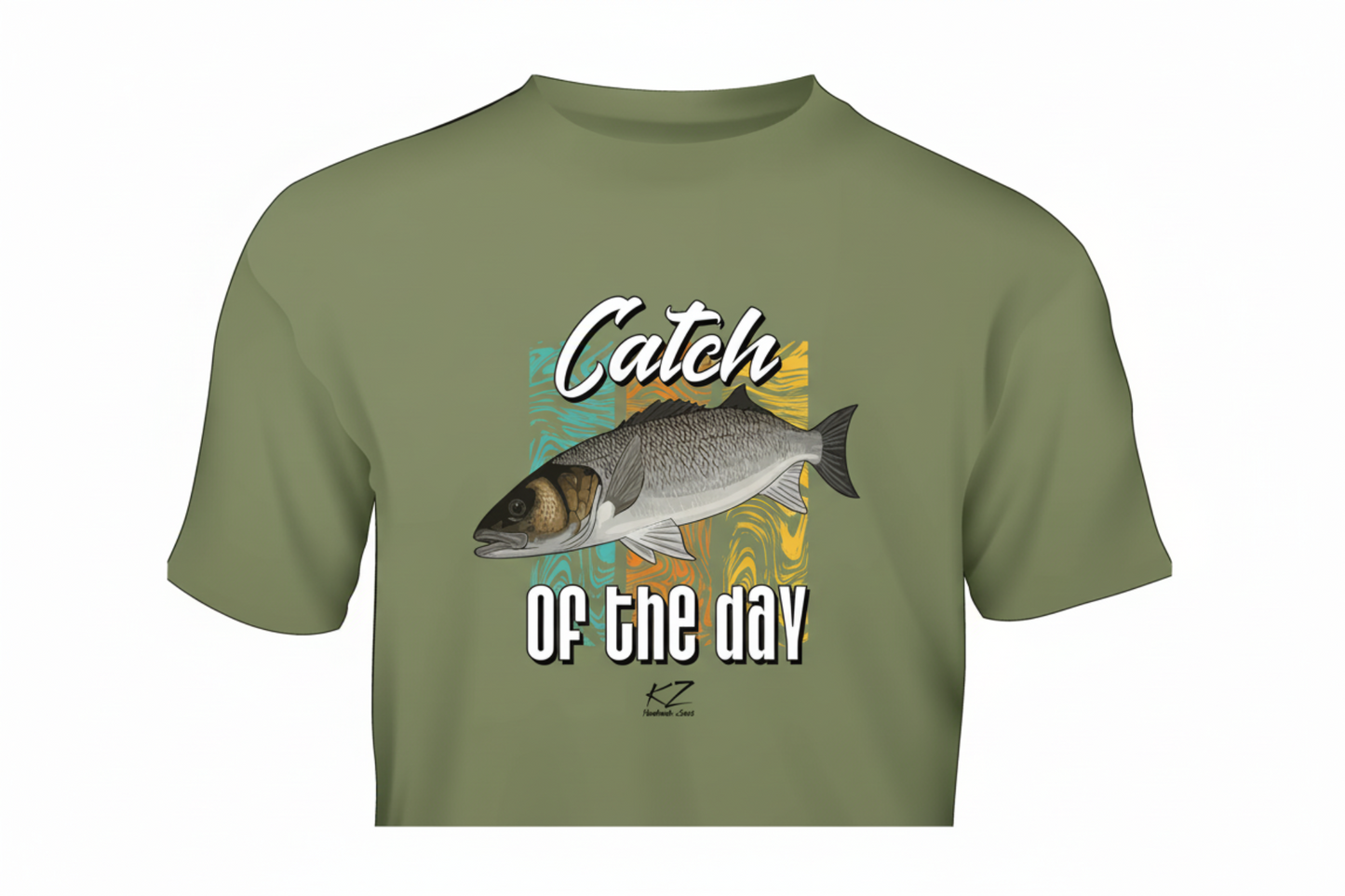 KZ Lures Gildan Kurzarm-T-Shirt Wolfsbarsch Angelbekleidung