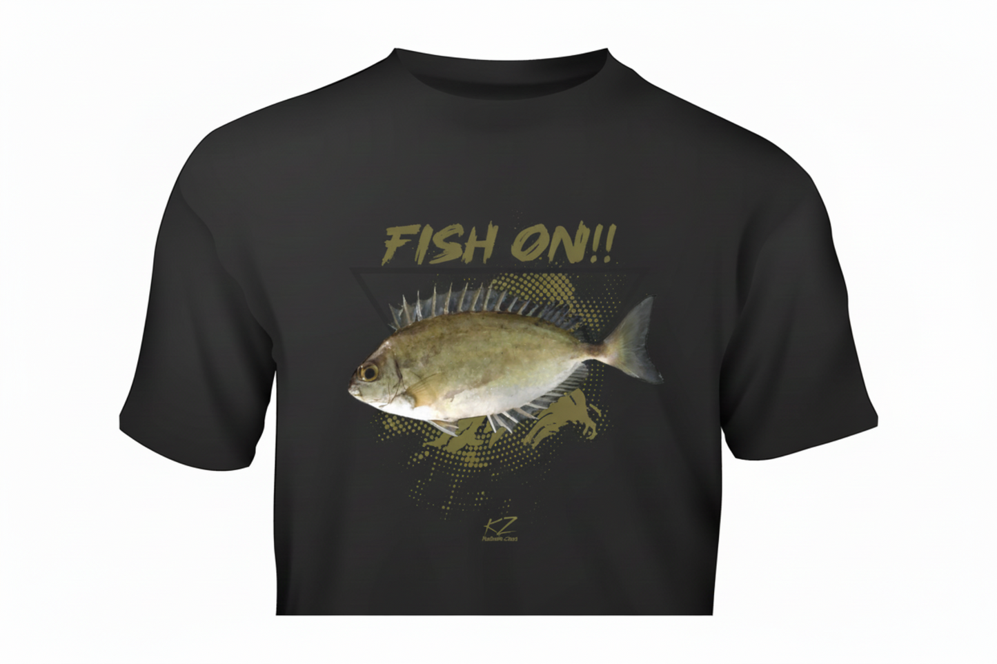 KZ Lures Gildan T-shirt à manches courtes Sigan rayé Équipement de pêche