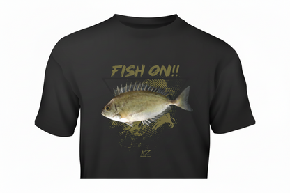 KZ Lures Gildan T-shirt à manches courtes Sigan rayé Équipement de pêche