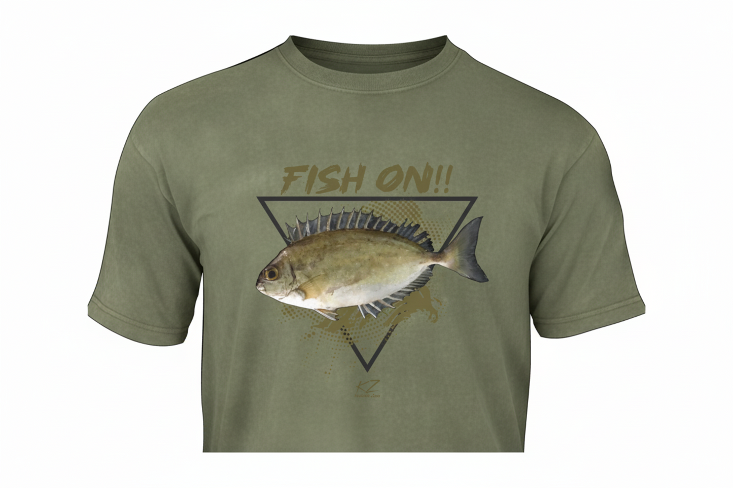 KZ Lures Gildan T-shirt à manches courtes Sigan rayé Équipement de pêche