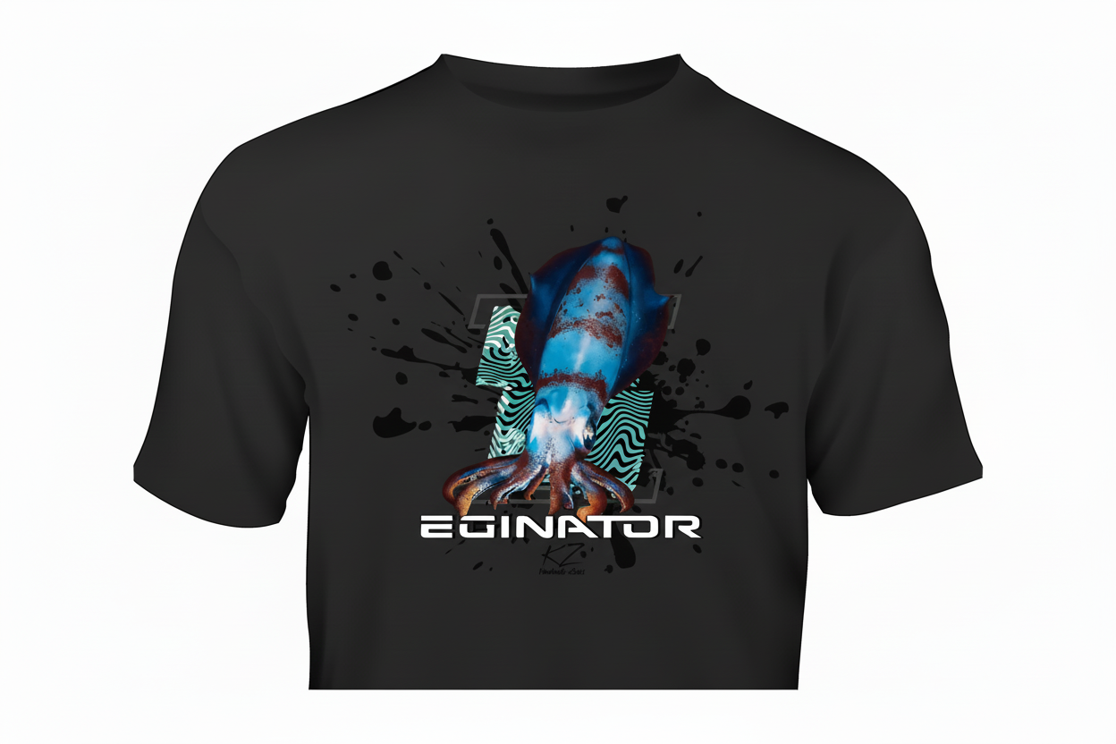 KZ Lures Gildan Short sleeve Squid T-shirt eging fishing apparel