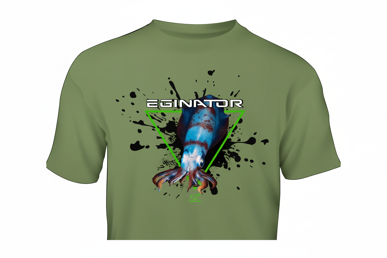 T-shirt calamar à manches courtes Gildan KZ Lures Vêtements de pêche Eging