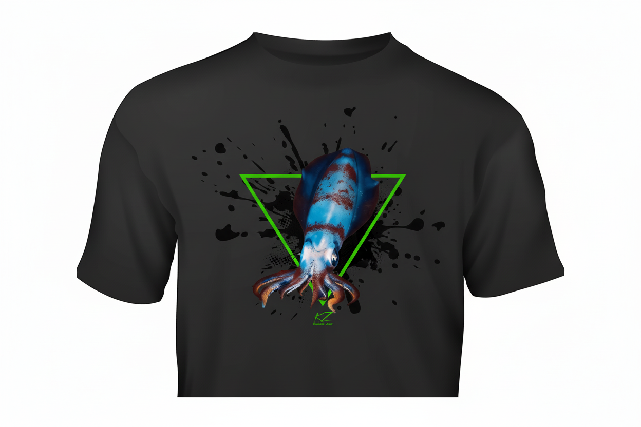 T-shirt KZ Lures Gildan manches courtes Eging pour la pêche au calamar