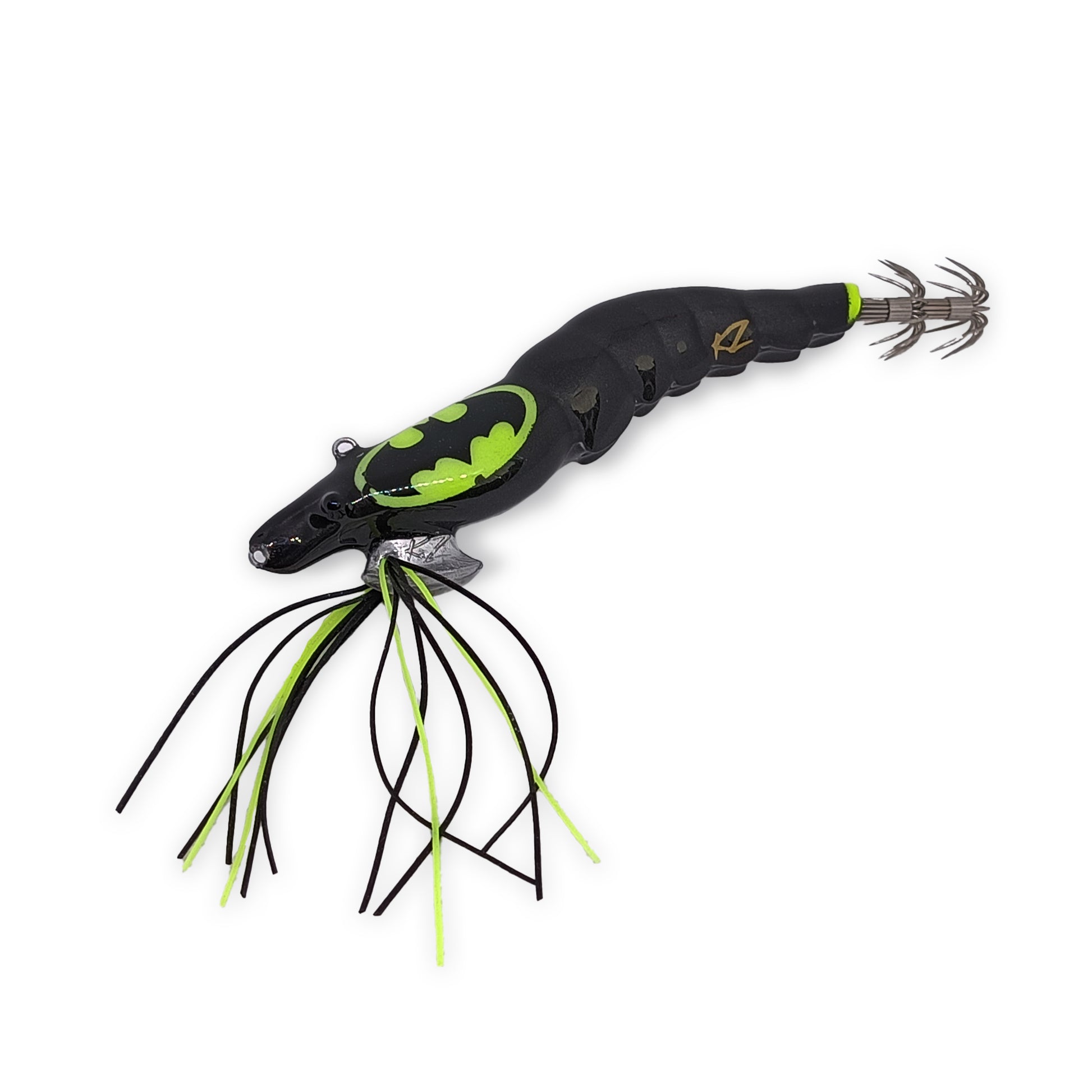 batman fishing lure KZ EGINATOR Batman Custom Glow with Silicone UV Skirts #3.5 17gr – KZ Handmade Lures