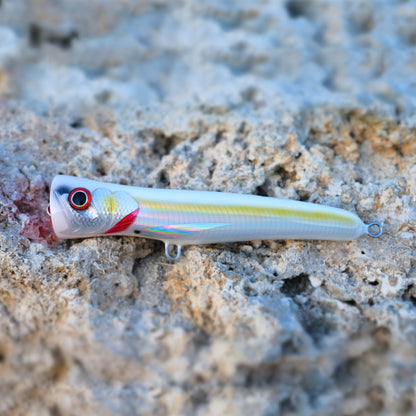 Handmade Popper Lure 10gr 95mm white Floating 100% Wooden KZ x Coeball