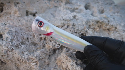 Handmade Popper Lure 50gr 150mm white Floating 100% Wooden KZ x Coeball