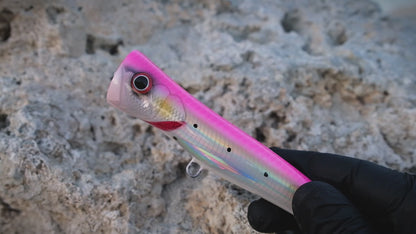 KZ Handmade Lure Pink Popper 50gr 150mm Floating 100% wood
