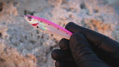 KZ Handmade Lure Pink Stickbait 10gr 95mm Sinking 100% wood